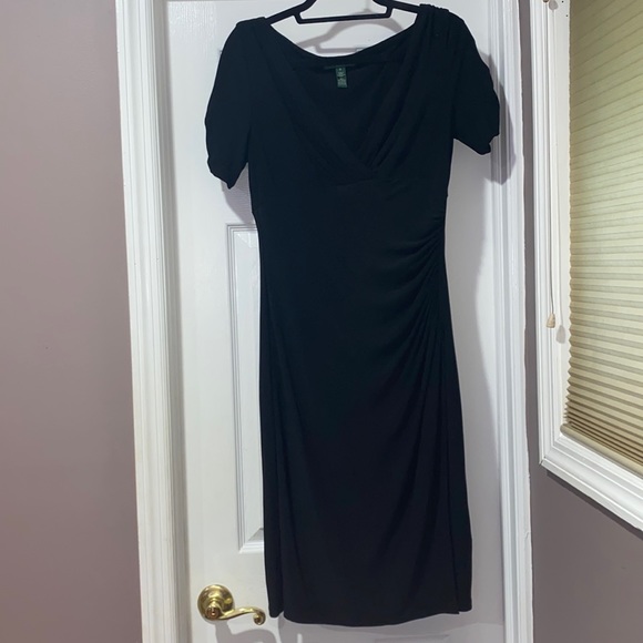 RALPH LAUREN Black Short Sleeve Dress - SIZE 8 - Picture 1 of 8